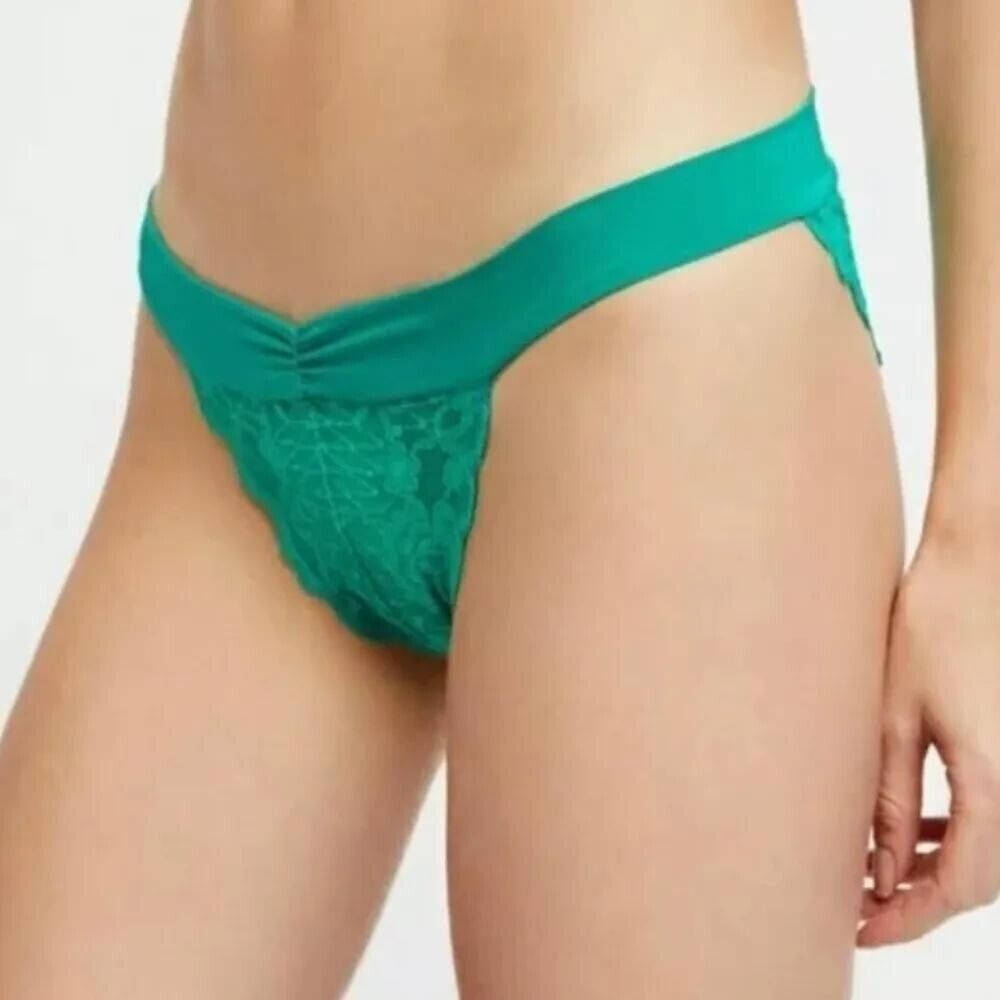 Free People Intimately Undie Essential Lace Washed Emerald Sz XS